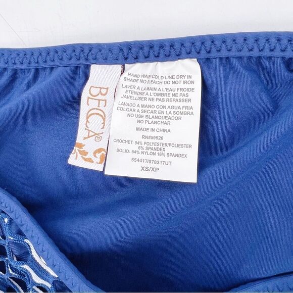 NWOT Becca by Rebecca Virtue Reveal Crochet Hipster Bikini Bottom XS - Picture 5 of 6